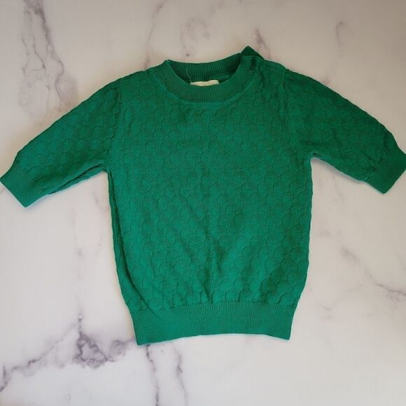Lacey Lane 2t 2y Australia import emerald green knit sweater textured geometric - Picture 2 of 6